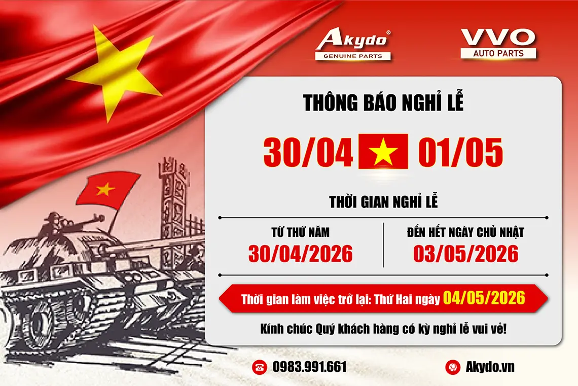 AKYDO - VVO THÔNG BÁO NGHỈ LỄ 30-04 01-05-2026