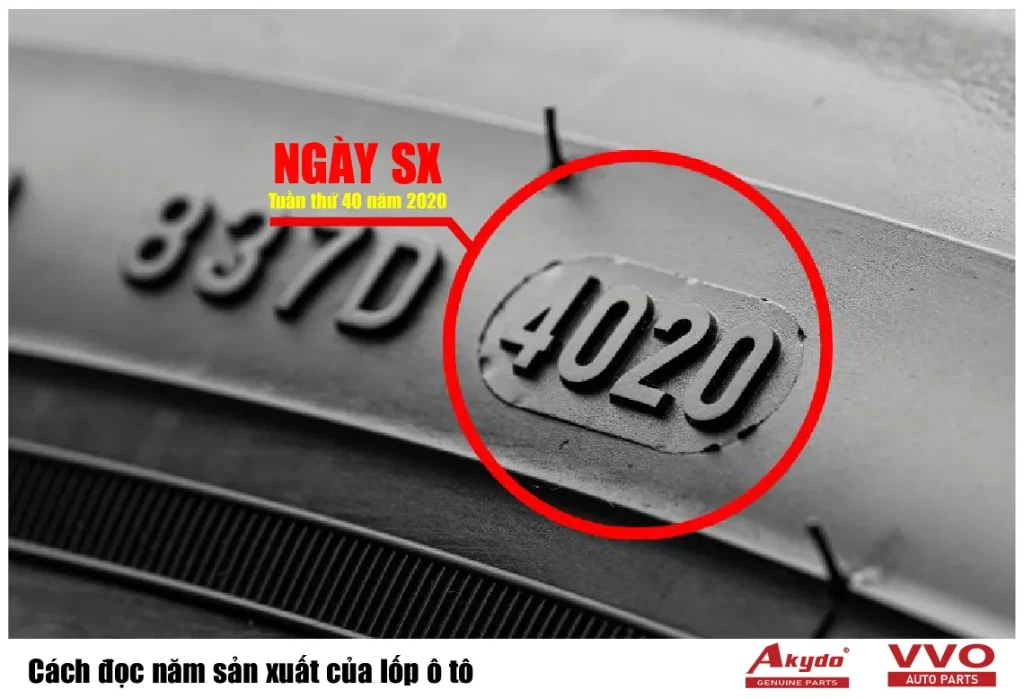 Cách đọc năm sản xuất của lốp ô tô