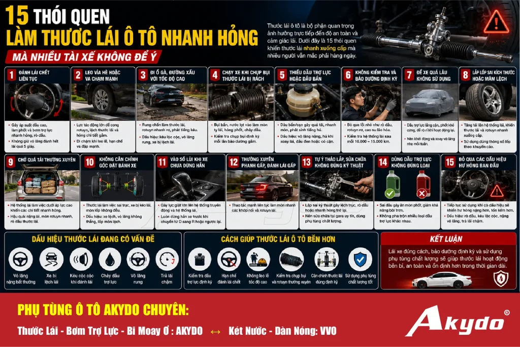 15 thói quen làm thước lái hỏng