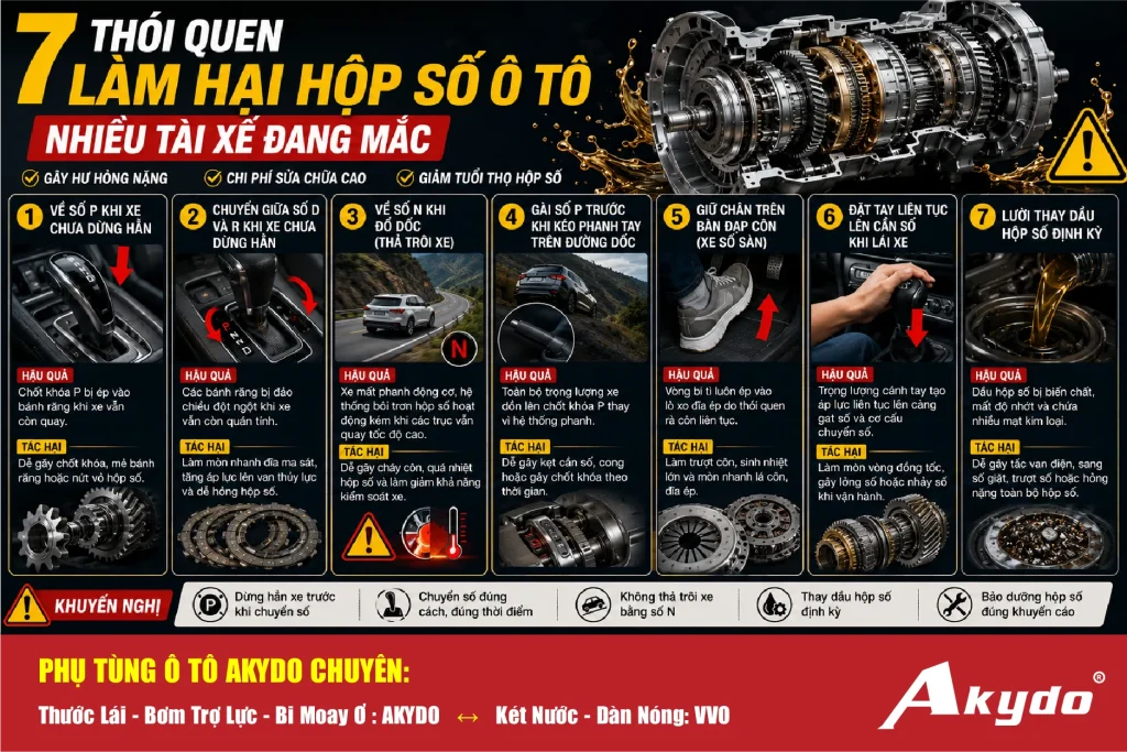 7 Thói Quen Làm Hại Hộp Số Ô Tô Mà Nhiều Tài Xế Vẫn Mắc Phải