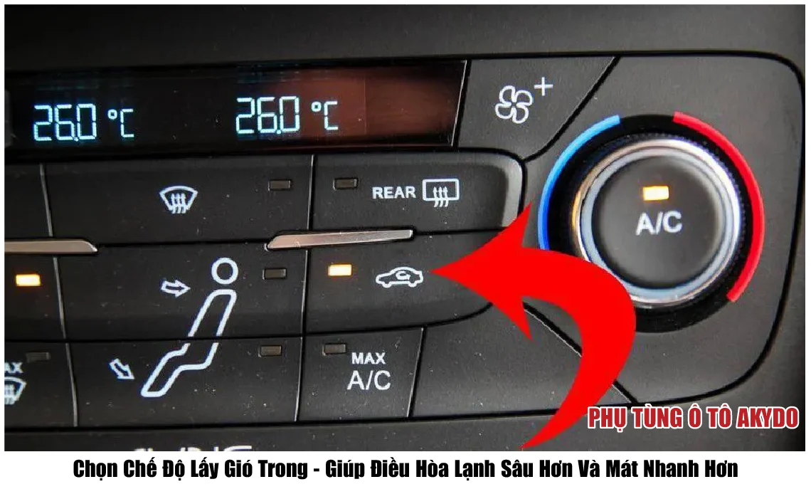 Chọn Chế Độ Lấy Gió Trong - Giúp Điều Hòa Lạnh Sâu Hơn Và Mát Nhanh Hơn