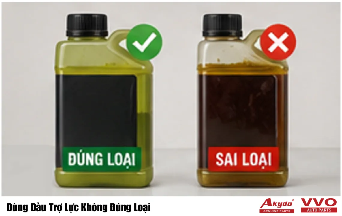 Dùng Dầu Trợ Lực Không Đúng Loại