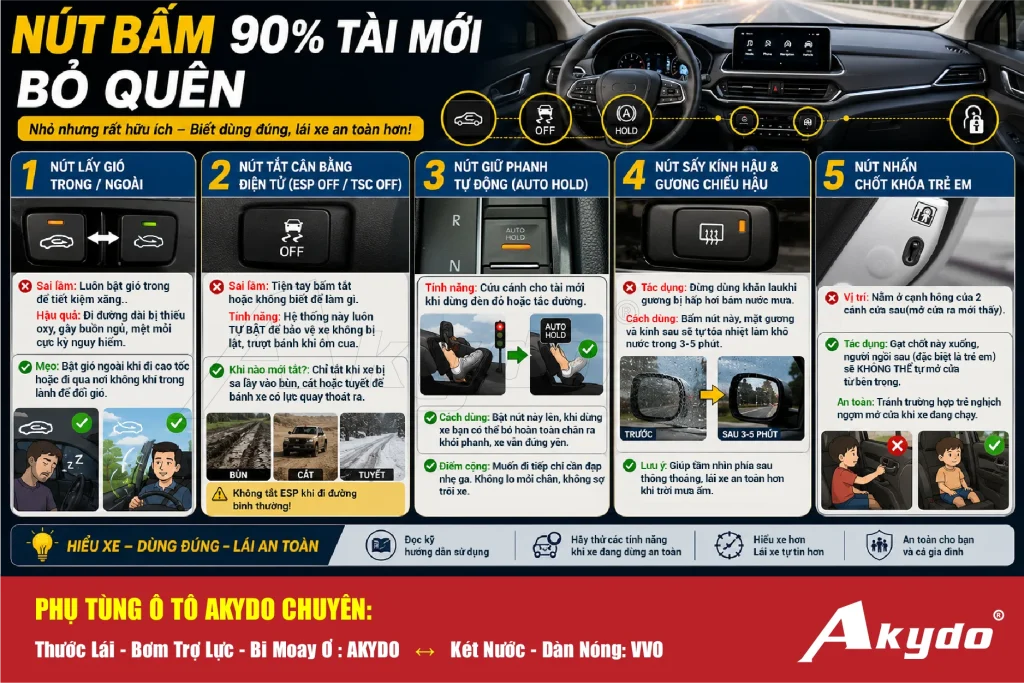 Nút bấm ô tô Hướng dẫn an toàn