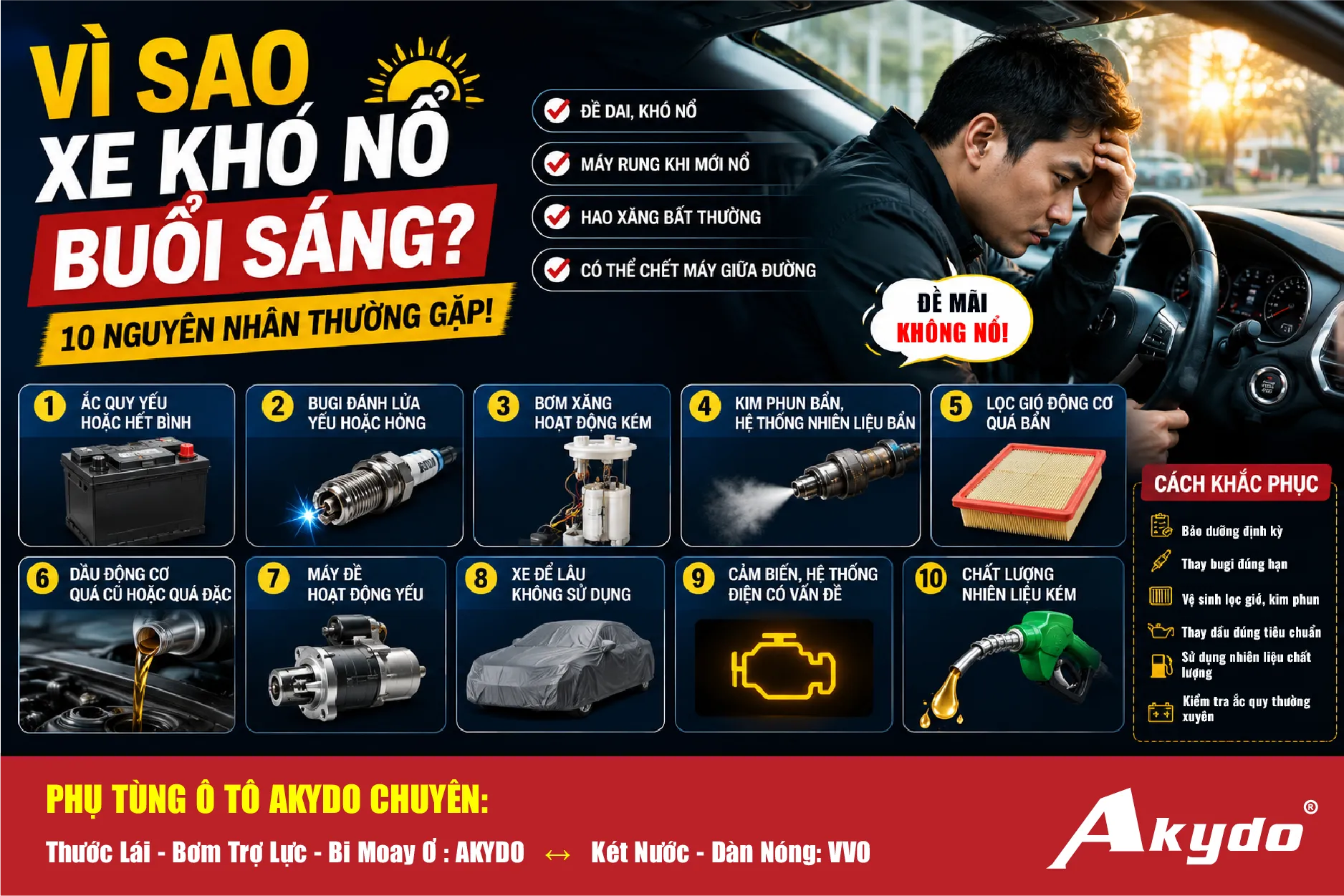 Vì Sao Xe Khó Nổ Buổi Sáng Nguyên Nhân Và Cách Khắc Phục