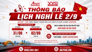 thông báo lịch nghỉ quốc khánh 2-9-2026 phụ tùng ô tô akydo vvo